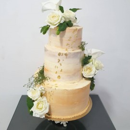3 Layer Wedding Cake - Gold